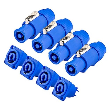 MAD OWL Powercon Connectors Compatible with Neutrik Nac3mpa Powercon Adapter in Connector to Panel Mount Male to Power Cable Connectors 4 Packs