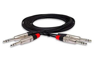 Hosa HSS010X2 Pro Stereo Interconnect Dual REAN 14 Inch TRS to Same 10 Feet