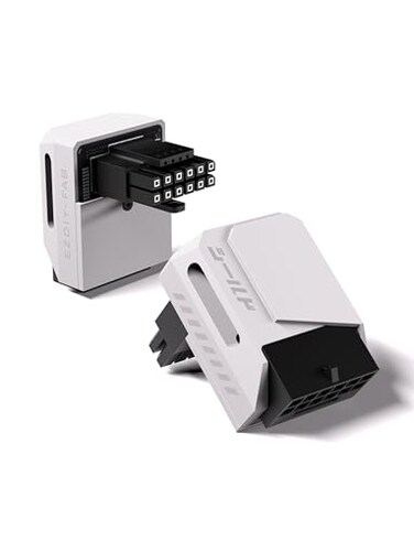 EZDIY-FAB EZDIYFAB PCIe 51 Adapter 600W 124pin16pin 12VHPWR GPU Power Connector12V2x6 GPU Adapter90 Degree Right Angle Compatible with RTX 3090Ti 4070Ti 4080 4090 GPU RVS Type White 1 Pack