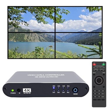 iseevy Video Wall Controller 2x2 4K UHD TV Wall Controller 1X2 2X1 1X3 3X1 1X4 4X1 Support 4K30 HDMI Input for max 4 TV Splicing Display