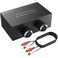 PROZOR RCA Stereo Audio Switcher 2 in 1 Out RL Stereo Audio Switch 1 in 2 Out Stereo Audio Switcher Selector with Mute Button and No External Power Required Black 42