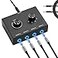 Zeroffi 4 Way 35mm Stereo Audio Switch AUX 35mm Audio Switch Audio Switcher Passive Speaker Headphone Manual Selector Splitter Box Audio Sharing 41 in 14 Out