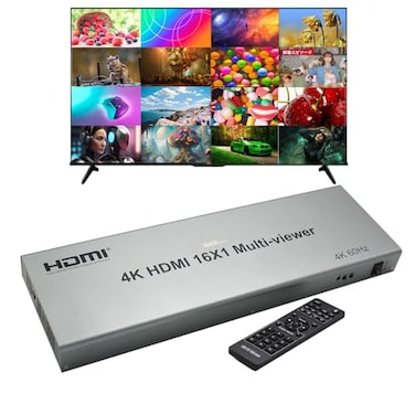 XOLORspace QV1601 16x1 4K 60hz HDMI Multiviewer with Seamless Switching with 12 Modes of Video Segmentation
