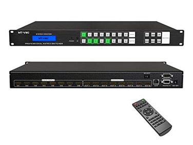 MT-VIKI MTVIKI 4K HDMI Matrix Switch 8x8 4K30Hz Rack Mount Switcher Splitter with Backlit RS232 LAN Port and EDID Support Web GUI Builtin US ADI Chip 8 in 8 Out