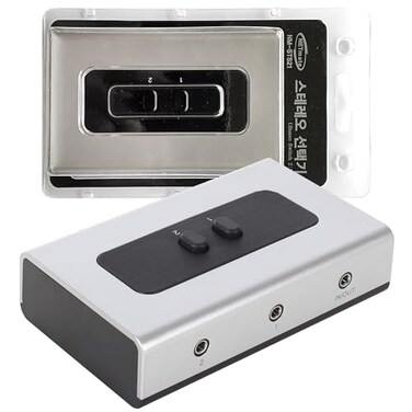 DEAD SKIN NETMATE 3Port 35mm Stereo Audio Switch 35mmRCA Audio Switcher 2 Input 1 OutputAudio Splitter Bidirectional Audio Switch with Volume Control Switch Knob for Speaker Headphone