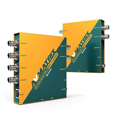 AVMATRIX MV0430 3GSDI Quad Split multiviewer 1080P SDI Input SDIHDMI outputs Dip Switches Threaded Locking Power Connector Detachable Bracket Design