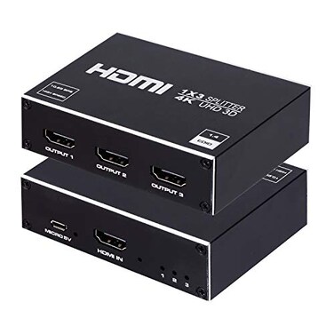 ENBUER 1x3 HDMI Splitter 1 in 3 Out HDMI Splitter Audio Video Distributor Box Support 3D 4K x 2K Compatible for HDTV STB DVD PS3 Projector Etc