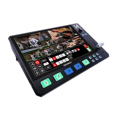 FEELWORLD L4 Video Mixer Switcher with 101 LCD Touch Screen MultiCamera USB30 Fast Live Streaming Broadcast 4 HDMI in 1 SDI in T bar Simply Swithing