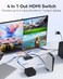 HAICHENTEX HDMI Multiviewer Switch 4x1 Seamless Switcher Quad MultiViewer HDMI Switcher 4 in 1 Out Supports 4K HD1080p 60HzUpgrade 9 Display Modes with IR Remote for Security Camera and Gaming Console