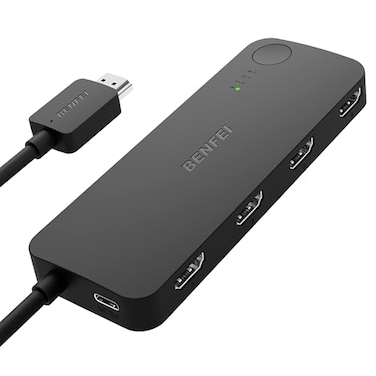 BENFEI HDMI Switch 4 in 1 Out 4K60Hz 2K144Hz HDCP 23 with Adaptive Equalization Support 10M HDMI Transmit Compatible for PS54 Xbox Roku FireStick Switch