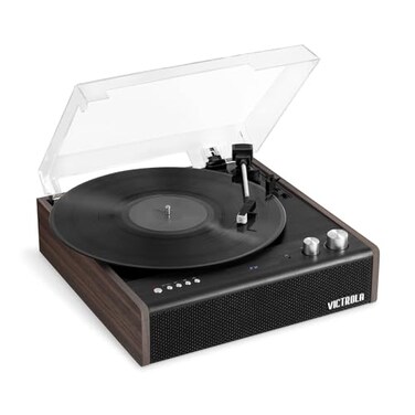 Victrola Eastwood Bluetooth Record Player 3Speed Turntable Premium MM Cartridge Vinyl Stream for Wireless Streaming Removable Dust Cover Builtin Speakers Espresso