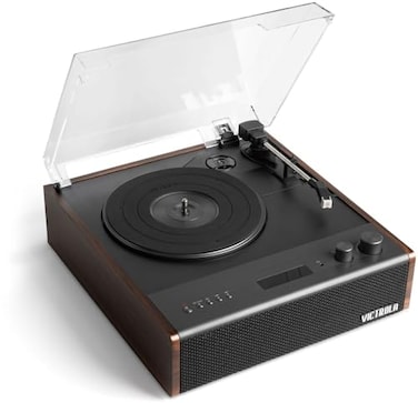 Victrola Eastwood Signature Bluetooth Record Player 3Speed Turntable Builtin Speakers Premium MM Cartridge Vinyl Stream for Wireless Streaming Removable Dust Cover Espresso