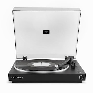 Victrola Automatic Fully Automatic Bluetooth Turntable Audio Technica ATN3600L Cartridge 2Speed Vinyl Record Player Aluminum Platter Switchable Preamp Repeat Mode Dust Cover Black