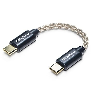 GUCraftsman USB C Type C to Type C Headphone Amplifier Cable 6N Single Crystal Silver for FiiO BTR5 Q1 Q3 Q3s Qudelix 5K xDuoo Link2 XD05PLUS E1DA 9038G3 9038S 9038D Lotoo PAW S2