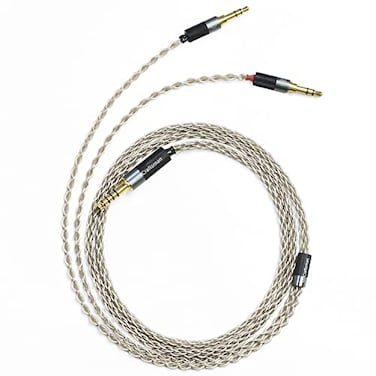 GUCraftsman 6N Single Crystal Silver Upgrade Cable 35mm44mm4Pin XLR Headphone Cable for HIFIMAN SUSVARA Ananda Arya SUNDARA Edition XS HE1000se HE5se HE6se 44mm Plug Two 35mm