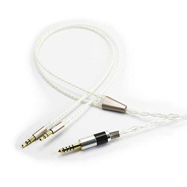 ABLET 44mm Balanced Cable Replacement Upgrade Cable 6N OCC Copper Single Crystal Silver Plated Cord Compatible with Hifiman Sundara Ananda Arya HE400SE HE4XX HE400i Headphone 2x35mm Version