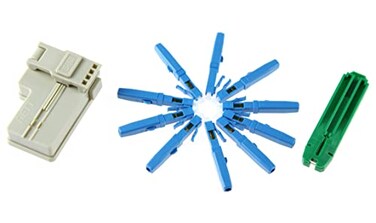 LEITE 10pcs LC UPC Fiber Optic Quick Connector wiht Matched Tools Single Mode Mechanical Fast Connectors Adapter for FTTH CATV Network Instrument for 2x3mm Butterfly Cable