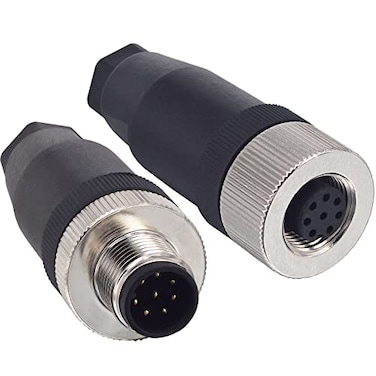Lonlonty M12 8 Pin Male Female Socket Panel Aviation Wire Connector12mm Industrial Circular Connector Outdoor Waterproof IP67