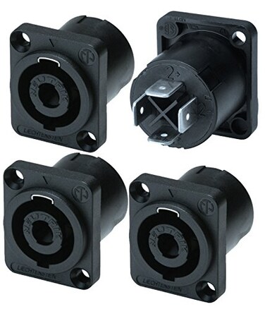 Neutrik NL4MP PACK OF 4 SPEAKON PANEL MOUNT ORIGINAL PATENTED D Chassis Mounting