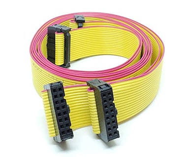 Connectors Pro 2Pack IDC 2x8 16P 254mm 01 Female Connector 80cm 31 Inches Yellow Flat Ribbon Cable Double Rows 16 Pins FC FF 16P80cm2PK