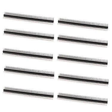 bnafes 10PCS 40Pin 254mm Dual Row Right Angle PCB Male Pin Header Strip Connector