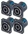 Neutrik NL2MP Pack of 4 Chassis Mount Solder 2 Pole Type Speakon Connector