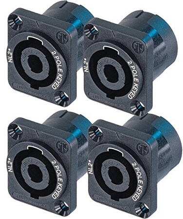 Neutrik NL2MP Pack of 4 Chassis Mount Solder 2 Pole Type Speakon Connector
