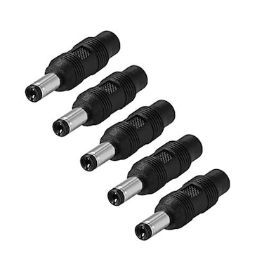 uxcell 5pcs DC Power Connector Adapter 55mm x 21mm Male Plug to 35mm x 135mm Female Jack Converter for Laptop CCTV Camera Strip Lighting Black