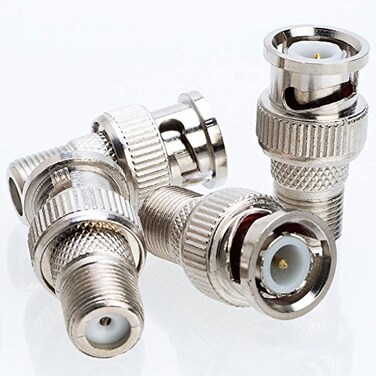 SATMAXIMUM Cctv4Less BNC Male Plug to F Female Jack Adapter Coax Connector 10203050100 Pack 100