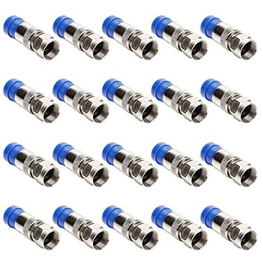 TLS.eagle TLSEagle RG6 Compression F Type Straight Antenna Cable Connector Coax Adapter Pack of 20