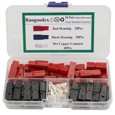 Raogoodcx 20 Pair Quick Disconnect 30AMP 600V Power Connector Battery Plugterminals Red Black