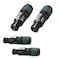 REBUILD SKILLS Neutrik NL4FXXWS 4 Pack 4Pole speakON Cable Connector Green Bushing Screw Terminal Assembly Loud Speaker Audio for Cable Diameters 6 to 12mm