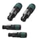 REBUILD SKILLS Neutrik NL4FXXWS 4 Pack 4Pole speakON Cable Connector Green Bushing Screw Terminal Assembly Loud Speaker Audio for Cable Diameters 6 to 12mm