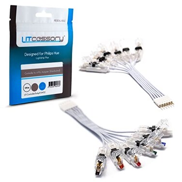 Litcessory Controller to 6Pin Adapter for Philips HueWiZ Lightstrip Hardwired Version White STANDARD 6PIN V3 WiZ Lightstrip