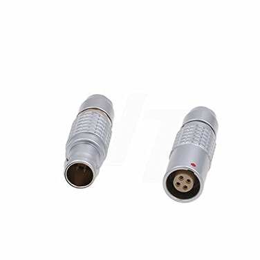 HangTon Compatible for Lemo 1B FGG PHG Connector Male Female Circular Push Pull Free Socket and Cable Plug 4pin Silvery