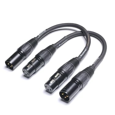 Suanqi XLR Cable 3Pin Male to Female XLR Cable Adapter Professional Balanced Audio Connector for Microphones Mixers and Studio Equipment Durable Metal Construction 6in2pack