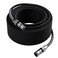Kxable XLR Microphone Cable 150 FT XLR Male to Female Balanced Mic Cable 3Pin Shielded Speaker Cord Zinc Alloy Connectors 22AWG Pure Copper Metal Spring SR Recording Studio Podcast Black