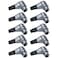 Yovus Pack of 10 Silver Female XLR Connector 7 Positions Clockable Low Profile Rubber Boot Strain Relief