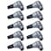 Yovus Pack of 10 Silver Female XLR Connector 7 Positions Clockable Low Profile Rubber Boot Strain Relief