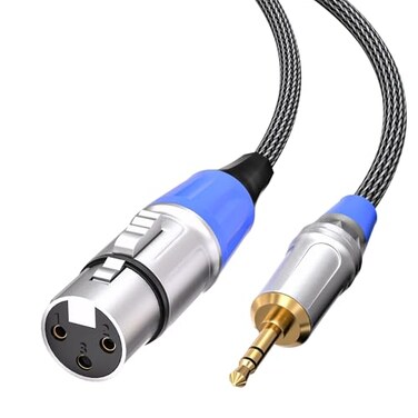 Tisino XLR to 35mm Microphone Cable 10 feet Unblanced XLR Female to 18 inch Mic Cord for Camcorders DSLR Cameras Computer Recording Device and More