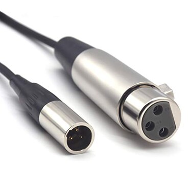 SiYear Mini XLR Male to XLR Female Plug Microphone Cable for Blackmagic Pocket 4K Camera Video Assist 4K Mini 3 Pin Pro Lapel Audio Cable 5FT15M