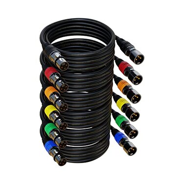 AuxLink XLR Cables 50ft 6Pack Microphone Cable Balanced XLR Male to Female Mic Cable GoldPlated 3Pins XLR Speaker Cables Compatible with Microphones Stage Lighting Speaker Systems and More