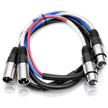 Seismic Audio SARLX2x52 Channel XLR Color Coded MultiPatch Snake Cable 5 Feet Pro Audio