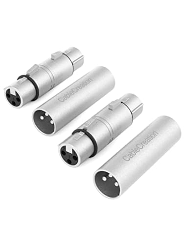 CableCreation 2Pair XLR Male to Male XLR Female to Female 3PIN Adapter Connector Compatible with MicrophoneMixerSilver