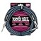 Ernie Ball Braided Instrument Cable StraightAngle 25ft BlueBlack P06060