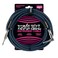 Ernie Ball Braided Instrument Cable StraightAngle 25ft BlueBlack P06060