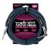 Ernie Ball Braided Instrument Cable StraightAngle 25ft BlueBlack P06060