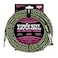 Ernie Ball Braided Instrument Cable StraightAngle 25ft Neon GreenBlack P06066