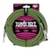 Ernie Ball Braided Instrument Cable StraightAngle 25ft Neon GreenBlack P06066