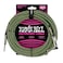 Ernie Ball Braided Instrument Cable StraightAngle 25ft Neon GreenBlack P06066